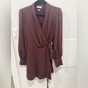 ARITZIA Babaton Burgundy Wrap Dress